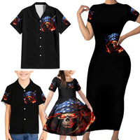 American Skull Family Matching Short Sleeve Bodycon Dress and Hawaiian Shirt One Day I Gonna Fuck It All - Wonder Print Shop