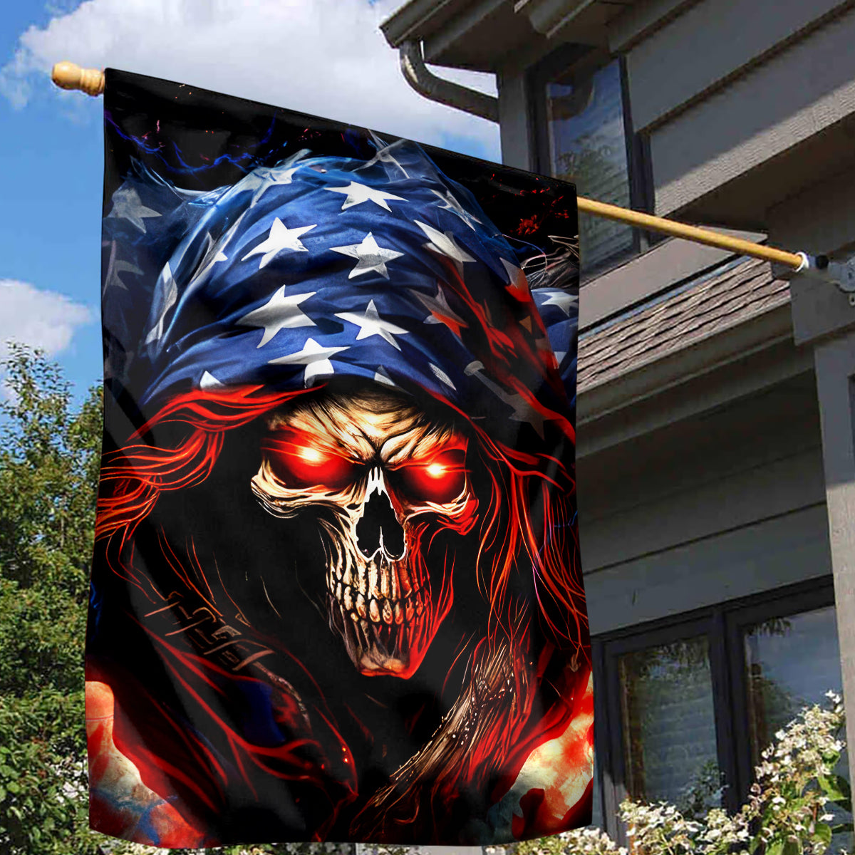 American Skull Garden Flag One Day I Gonna Fuck It All - Wonder Print Shop