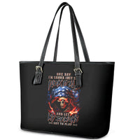 American Skull Leather Tote Bag One Day I Gonna Fuck It All - Wonder Print Shop