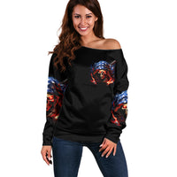 American Skull Off Shoulder Sweater One Day I Gonna Fuck It All - Wonder Print Shop