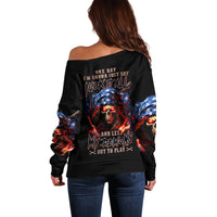 American Skull Off Shoulder Sweater One Day I Gonna Fuck It All - Wonder Print Shop