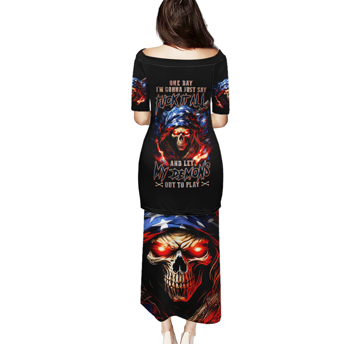 American Skull Puletasi One Day I Gonna Fuck It All - Wonder Print Shop