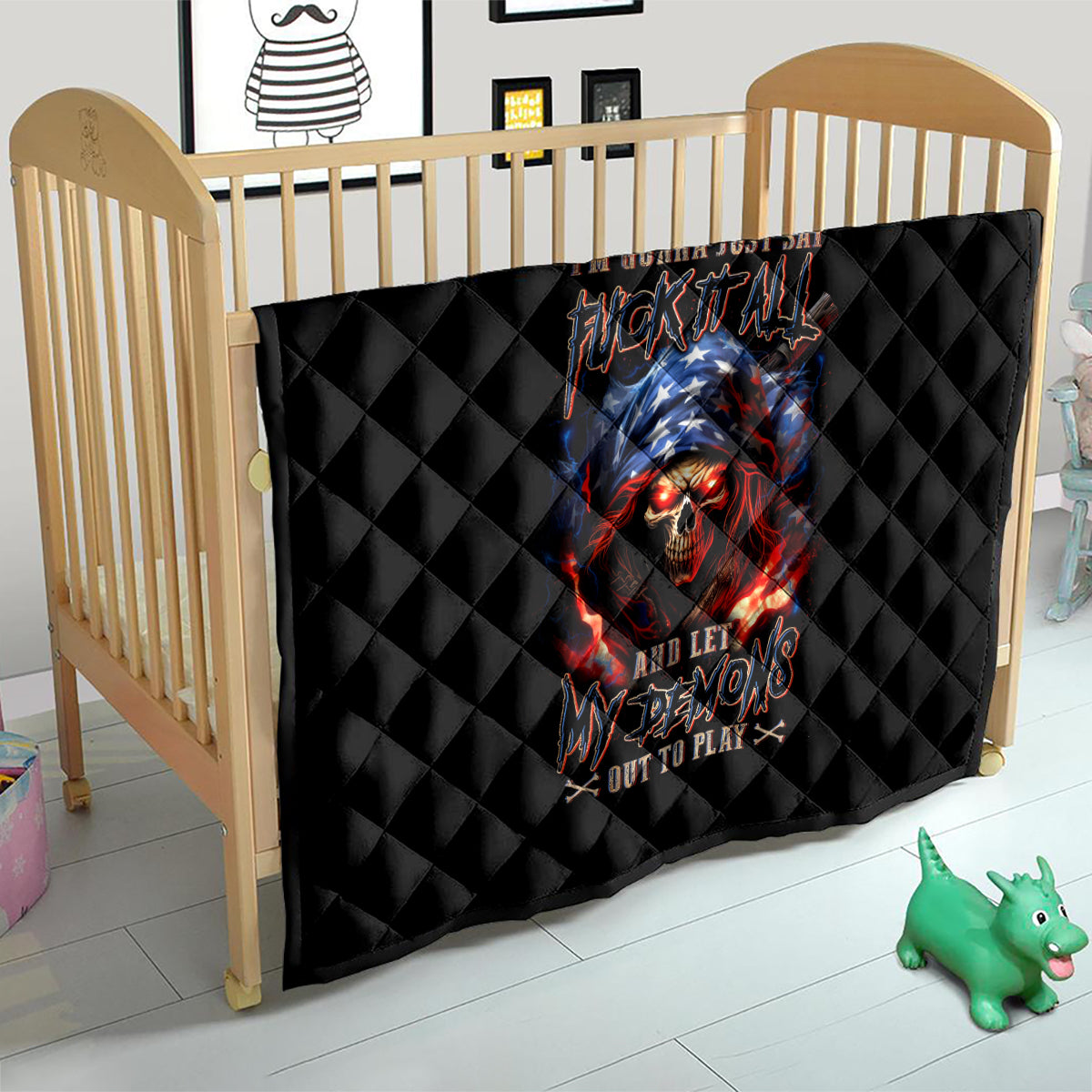 American Skull Quilt One Day I Gonna Fuck It All - Wonder Print Shop