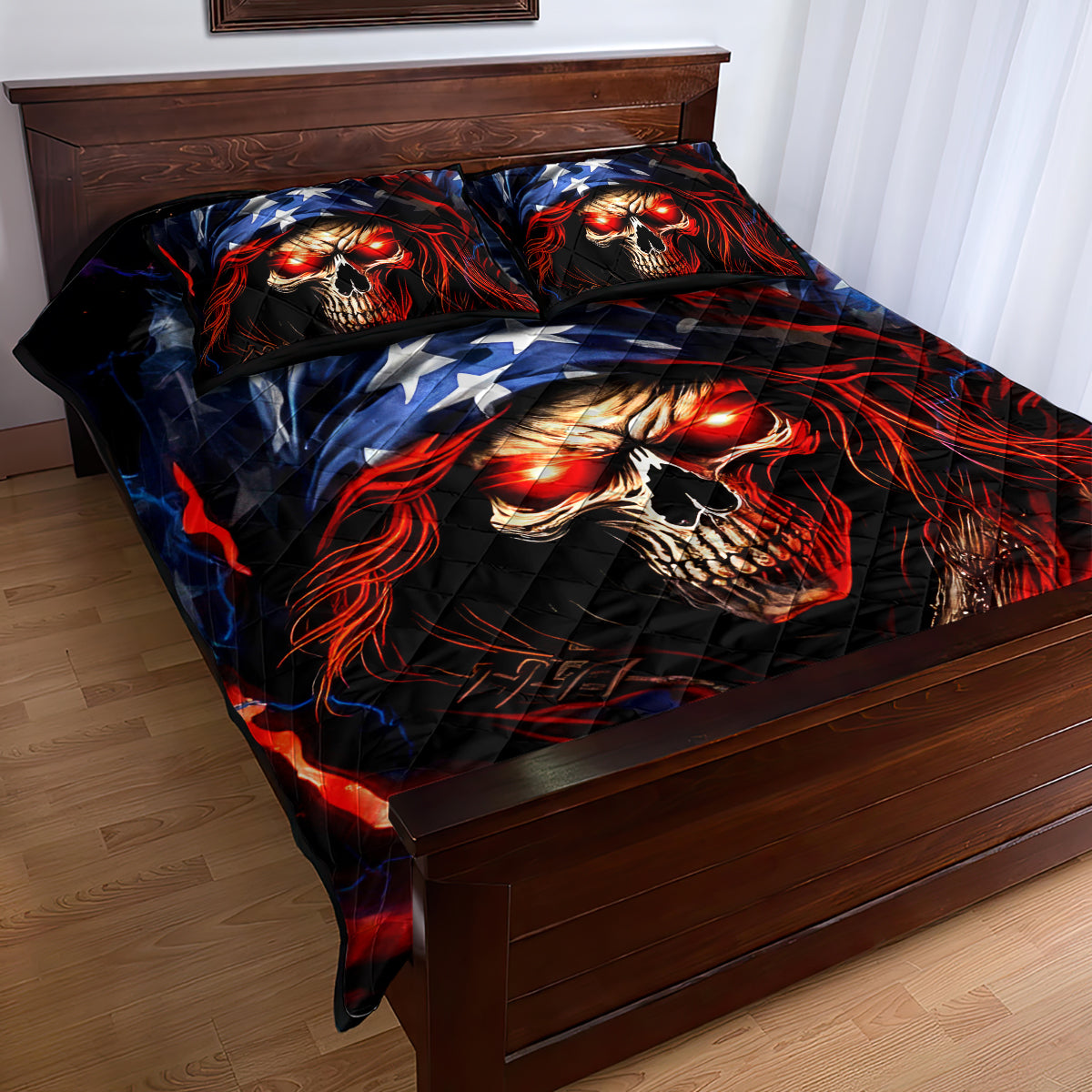 American Skull Quilt Bed Set One Day I Gonna Fuck It All - Wonder Print Shop
