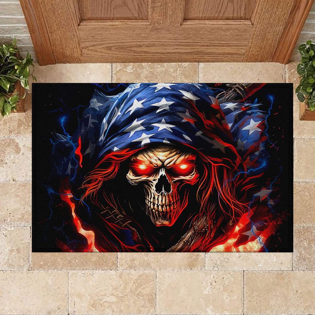 American Skull Rubber Doormat One Day I Gonna Fuck It All - Wonder Print Shop