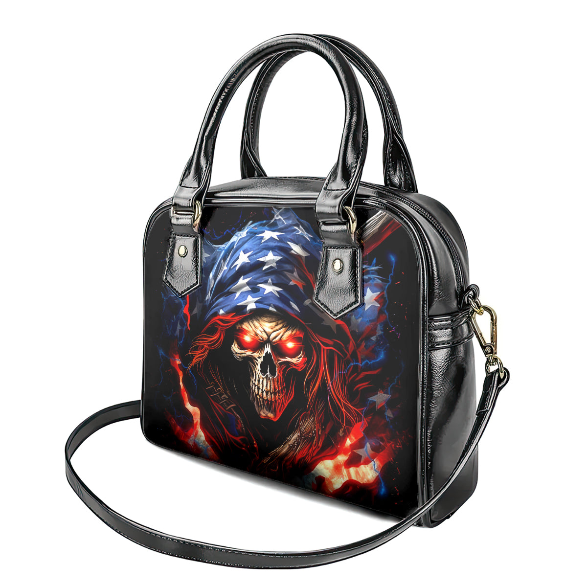 American Skull Shoulder Handbag One Day I Gonna Fuck It All