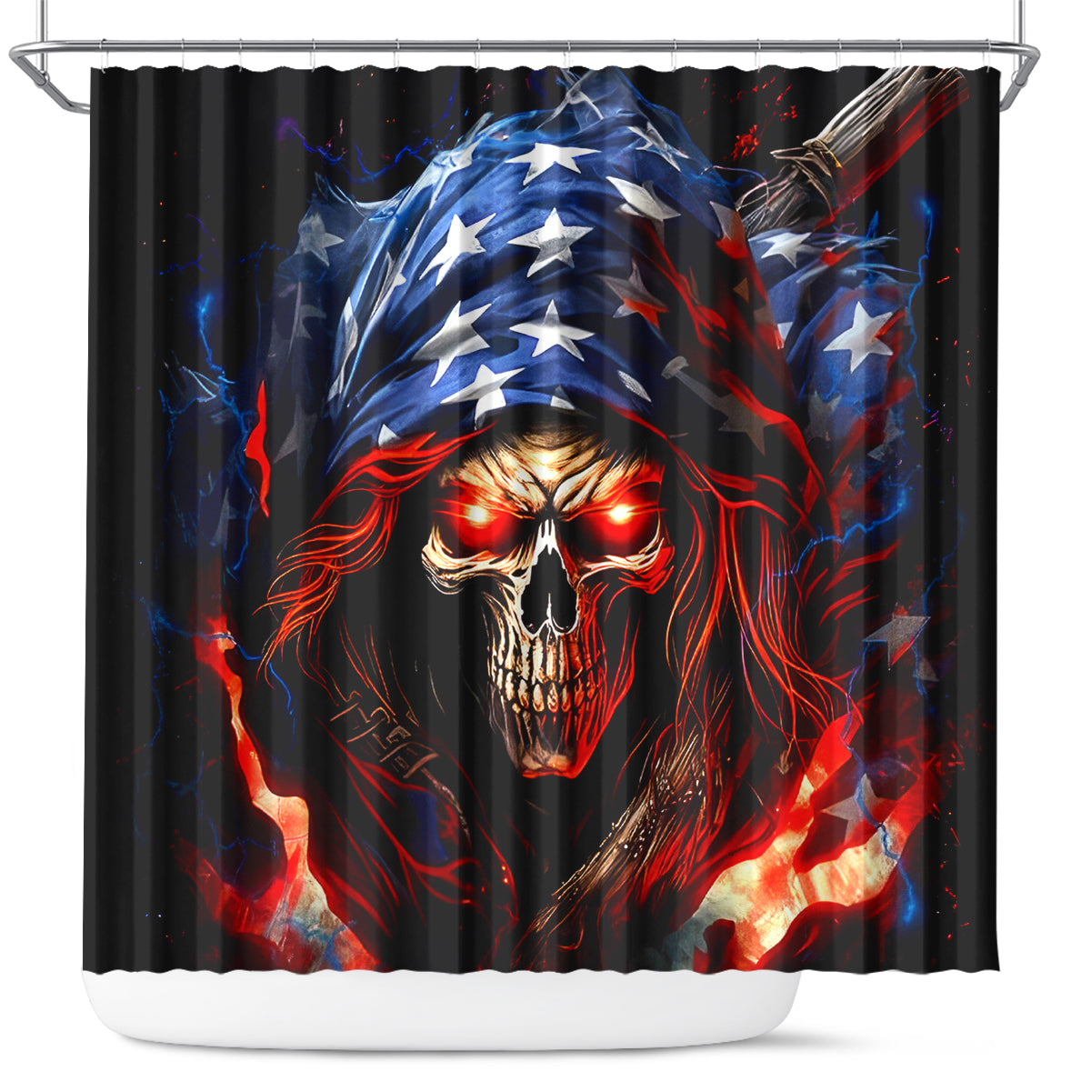 American Skull Shower Curtain One Day I Gonna Fuck It All