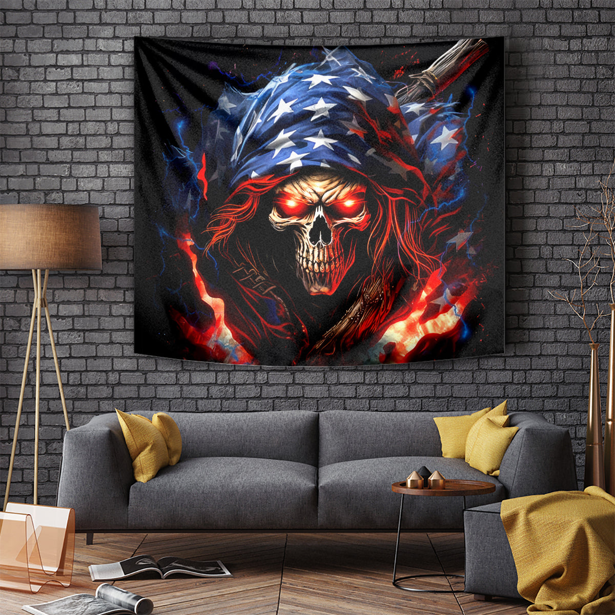American Skull Tapestry One Day I Gonna Fuck It All - Wonder Print Shop