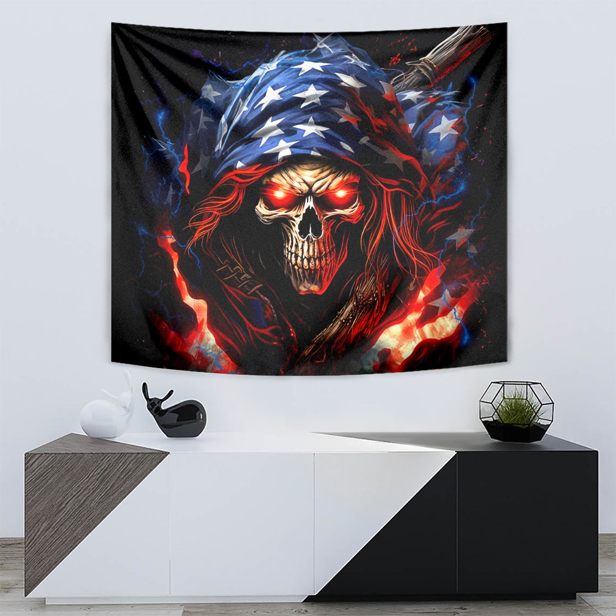 American Skull Tapestry One Day I Gonna Fuck It All - Wonder Print Shop
