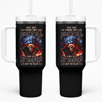American Skull Tumbler With Handle One Day I Gonna Fuck It All - Wonder Print Shop