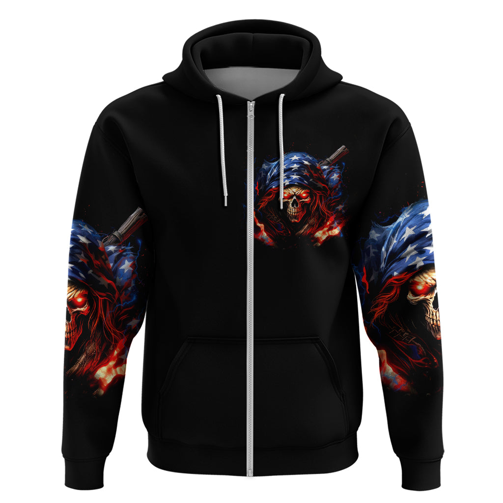 American Skull Zip Hoodie One Day I Gonna Fuck It All - Wonder Print Shop