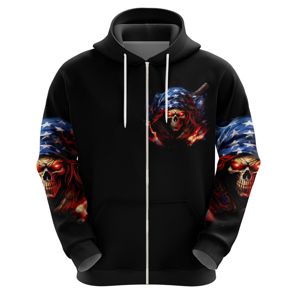 American Skull Zip Hoodie One Day I Gonna Fuck It All - Wonder Print Shop