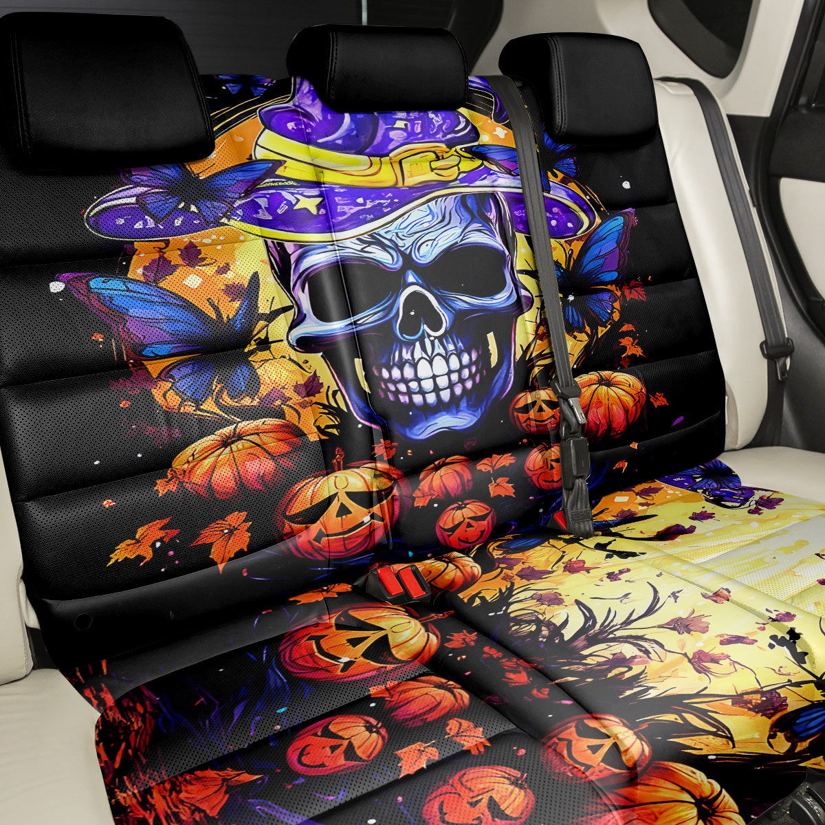 Halloween Skull Back Car Seat Cover Please Excuse My Resting Witch Face - Wonder Print Shop
