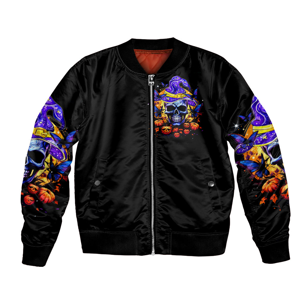 Halloween Skull Bomber Jacket Please Excuse My Resting Witch Face - Wonder Print Shop