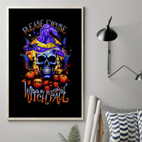 Halloween Skull Canvas Wall Art Please Excuse My Resting Witch Face - Wonder Print Shop