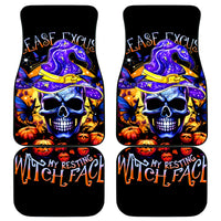 Halloween Skull Car Mats Please Excuse My Resting Witch Face - Wonder Print Shop
