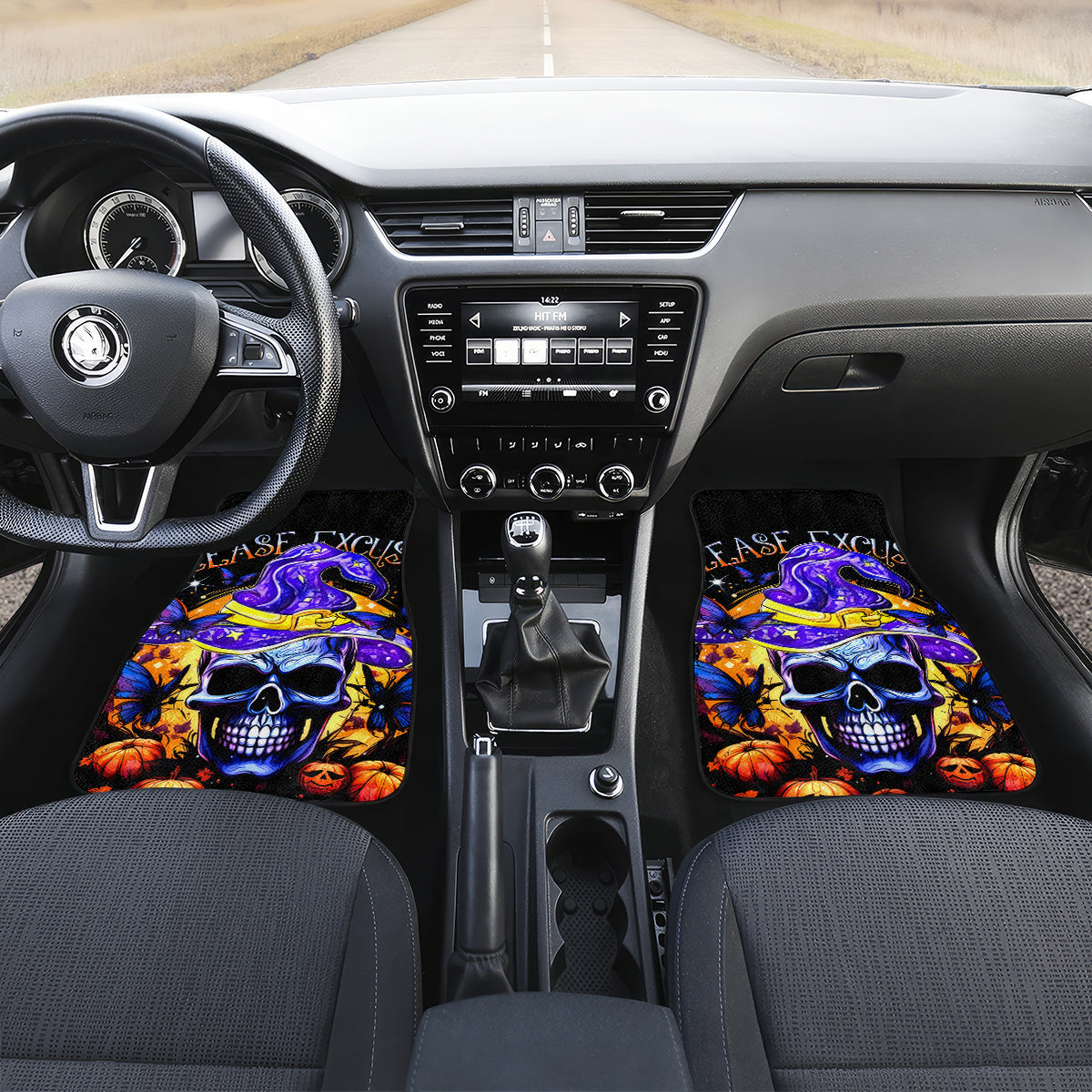 Halloween Skull Car Mats Please Excuse My Resting Witch Face - Wonder Print Shop