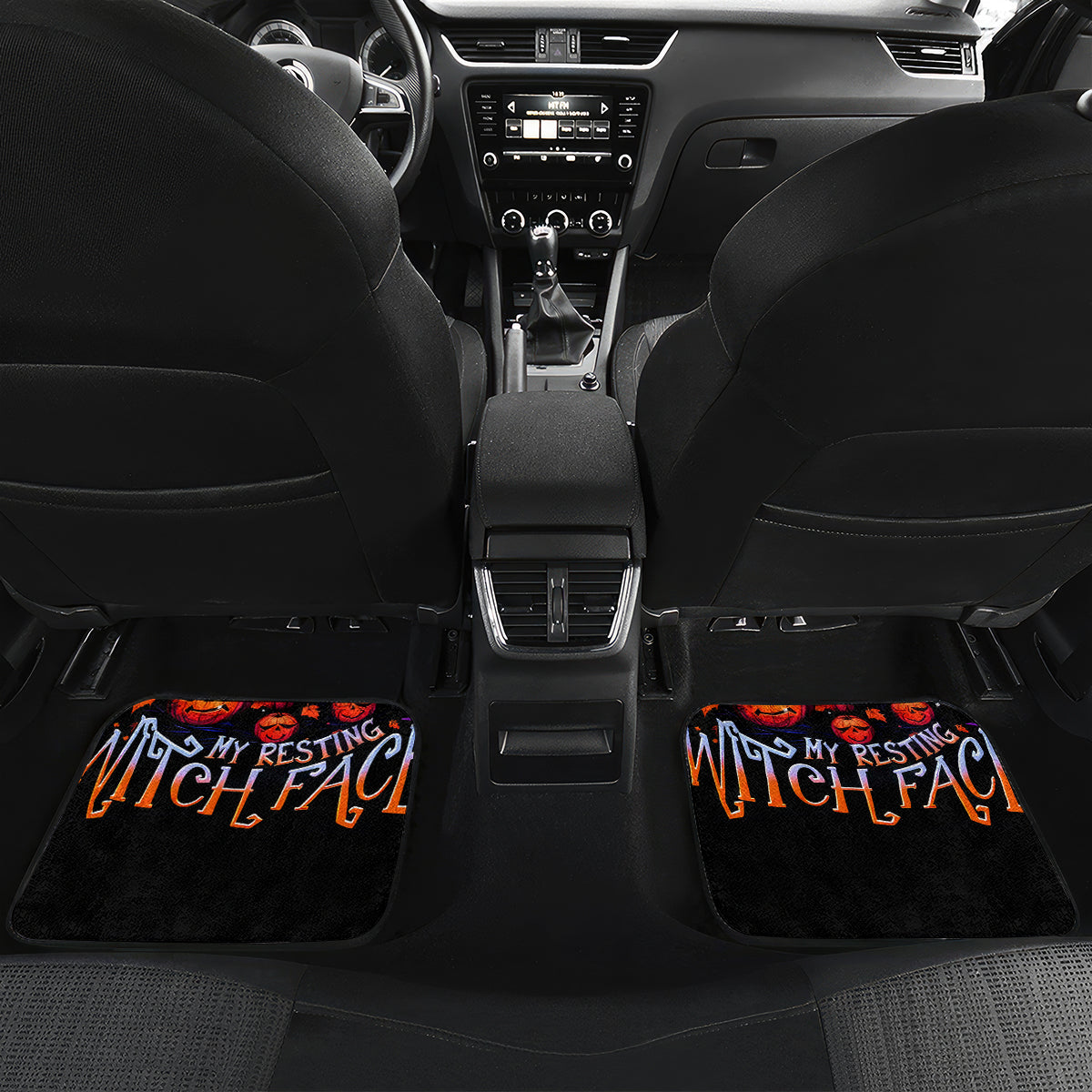 Halloween Skull Car Mats Please Excuse My Resting Witch Face - Wonder Print Shop