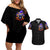 Halloween Skull Couples Matching Off Shoulder Short Dress and Hawaiian Shirt Please Excuse My Resting Witch Face - Wonder Print Shop