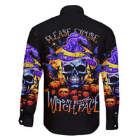 Halloween Skull Family Matching Long Sleeve Bodycon Dress and Hawaiian Shirt Please Excuse My Resting Witch Face - Wonder Print Shop