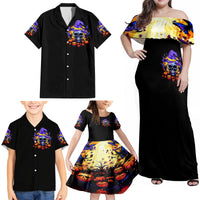 Halloween Skull Family Matching Off Shoulder Maxi Dress and Hawaiian Shirt Please Excuse My Resting Witch Face - Wonder Print Shop