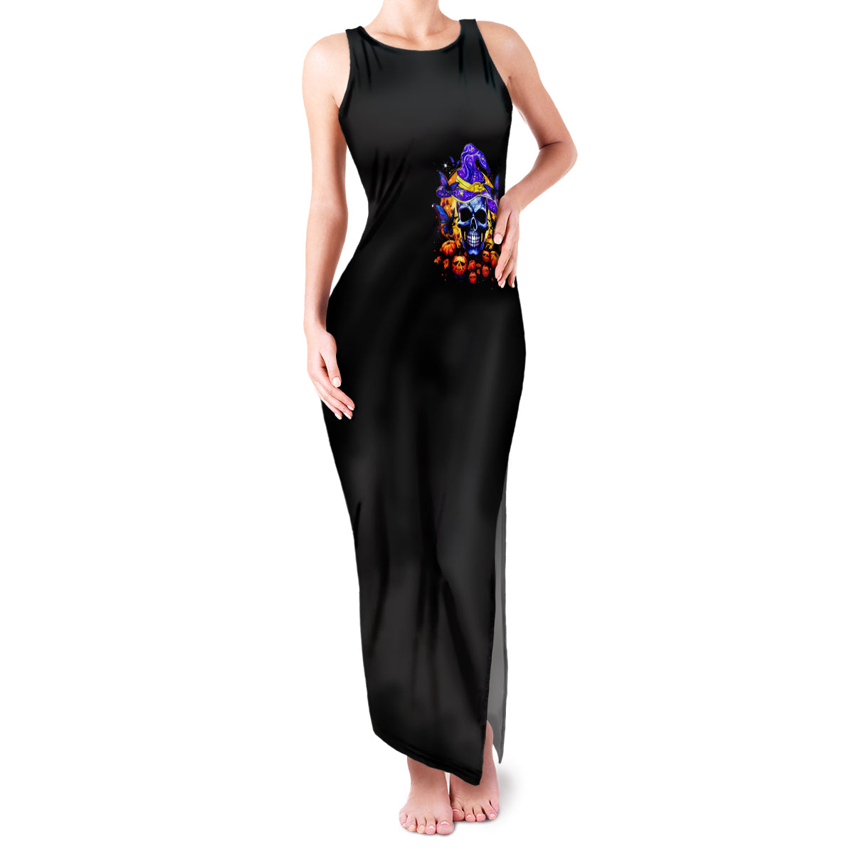 Halloween Skull Family Matching Tank Maxi Dress and Hawaiian Shirt Please Excuse My Resting Witch Face - Wonder Print Shop