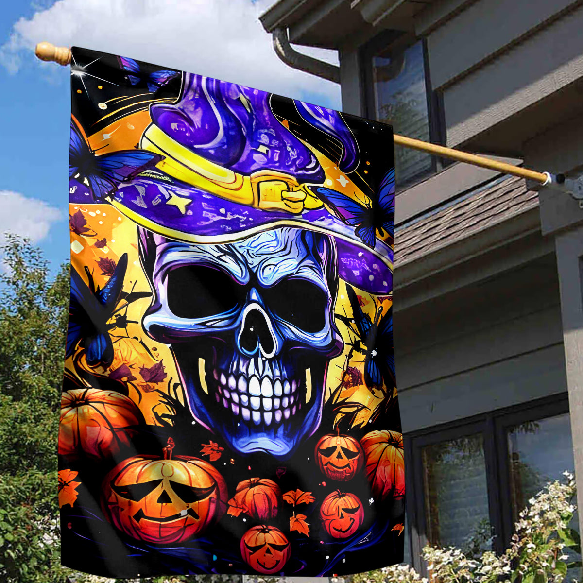 Halloween Skull Garden Flag Please Excuse My Resting Witch Face - Wonder Print Shop