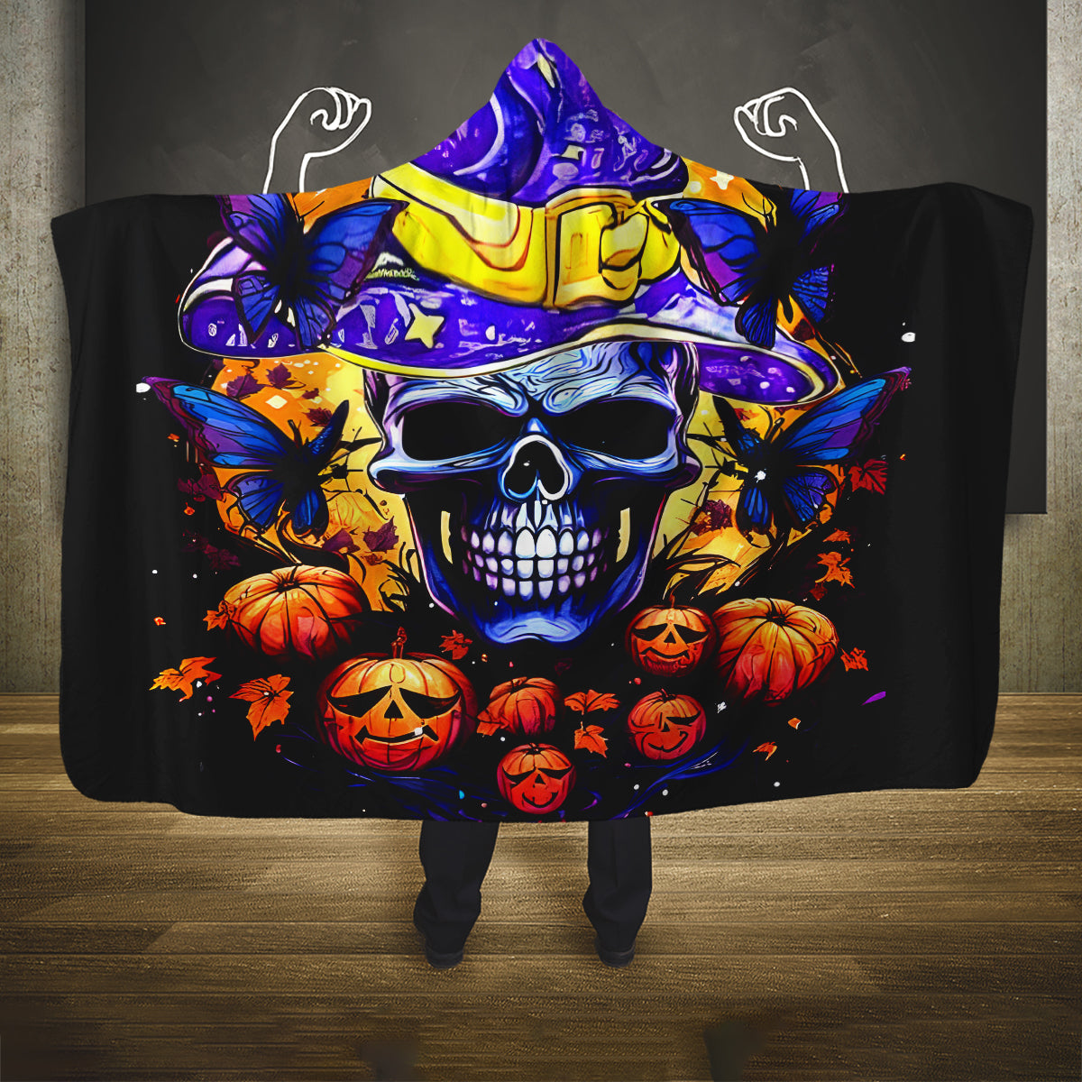 Halloween Skull Hooded Blanket Please Excuse My Resting Witch Face