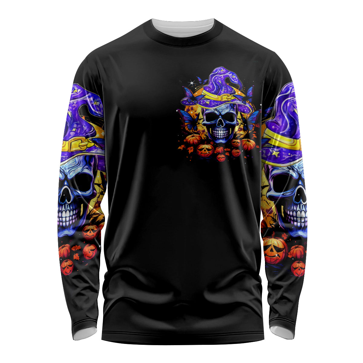 Halloween Skull Long Sleeve Shirt Please Excuse My Resting Witch Face - Wonder Print Shop