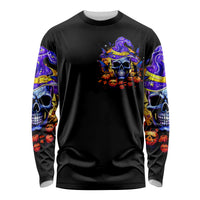 Halloween Skull Long Sleeve Shirt Please Excuse My Resting Witch Face - Wonder Print Shop