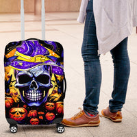 Halloween Skull Luggage Cover Please Excuse My Resting Witch Face - Wonder Print Shop