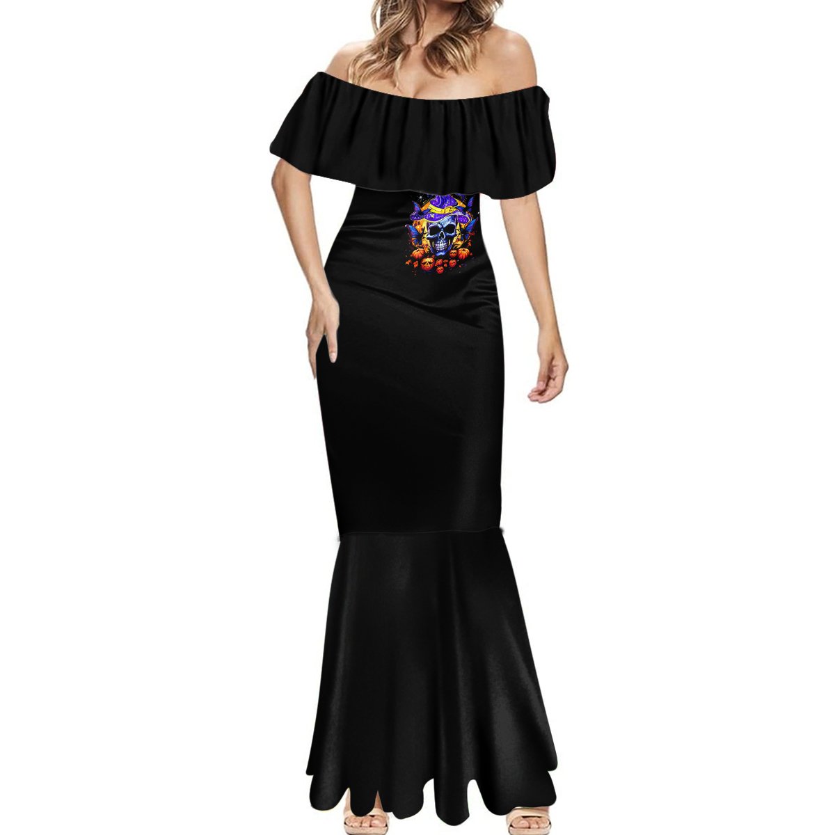 Halloween Skull Mermaid Dress Please Excuse My Resting Witch Face - Wonder Print Shop