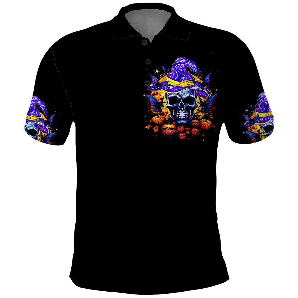 Halloween Skull Polo Shirt Please Excuse My Resting Witch Face - Wonder Print Shop