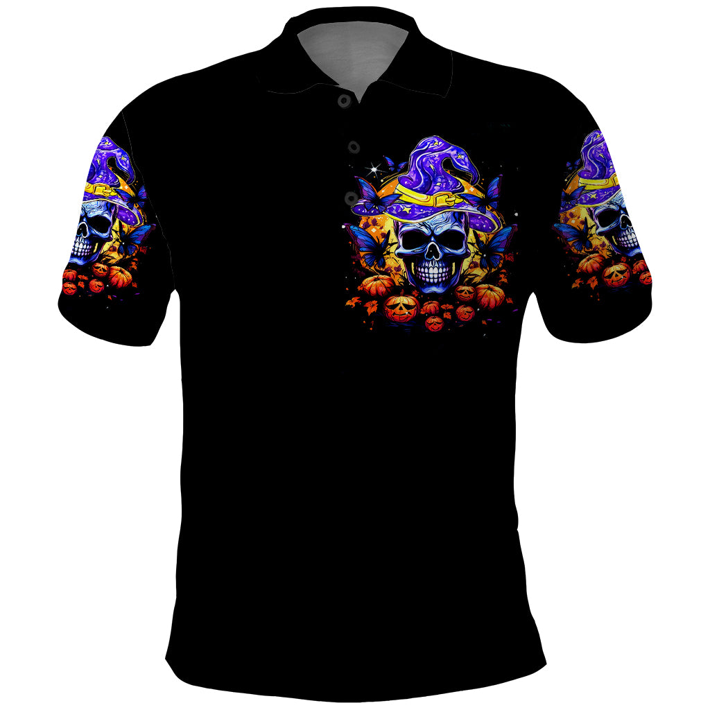 Halloween Skull Polo Shirt Please Excuse My Resting Witch Face - Wonder Print Shop