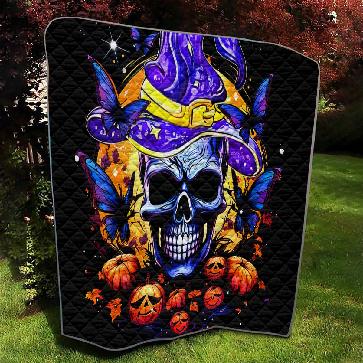 Halloween Skull Quilt Please Excuse My Resting Witch Face - Wonder Print Shop