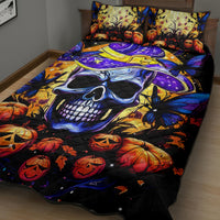 Halloween Skull Quilt Bed Set Please Excuse My Resting Witch Face - Wonder Print Shop
