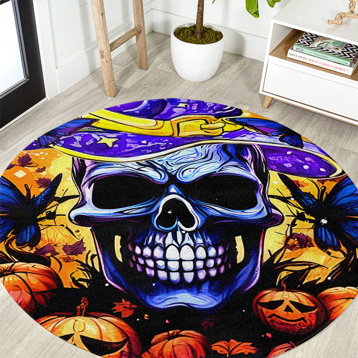 Halloween Skull Round Carpet Please Excuse My Resting Witch Face