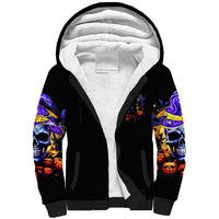 Halloween Skull Sherpa Hoodie Please Excuse My Resting Witch Face - Wonder Print Shop