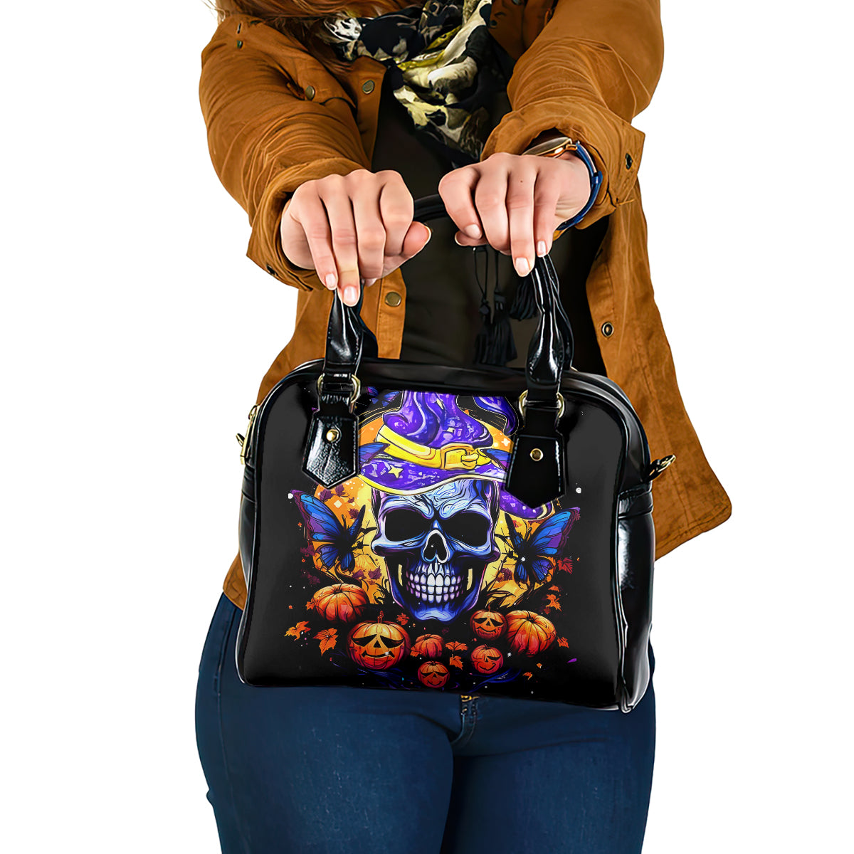 Halloween Skull Shoulder Handbag Please Excuse My Resting Witch Face