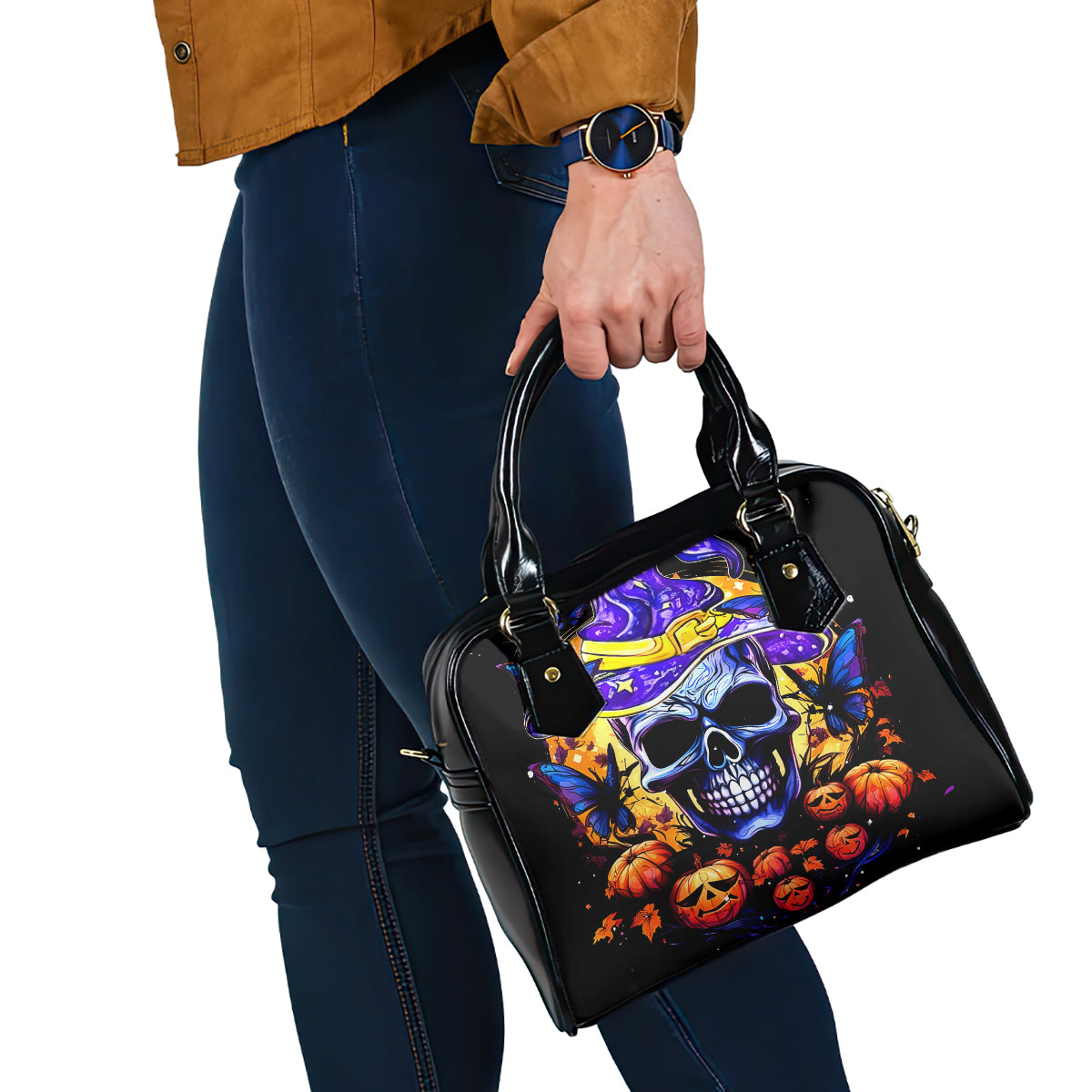 Halloween Skull Shoulder Handbag Please Excuse My Resting Witch Face