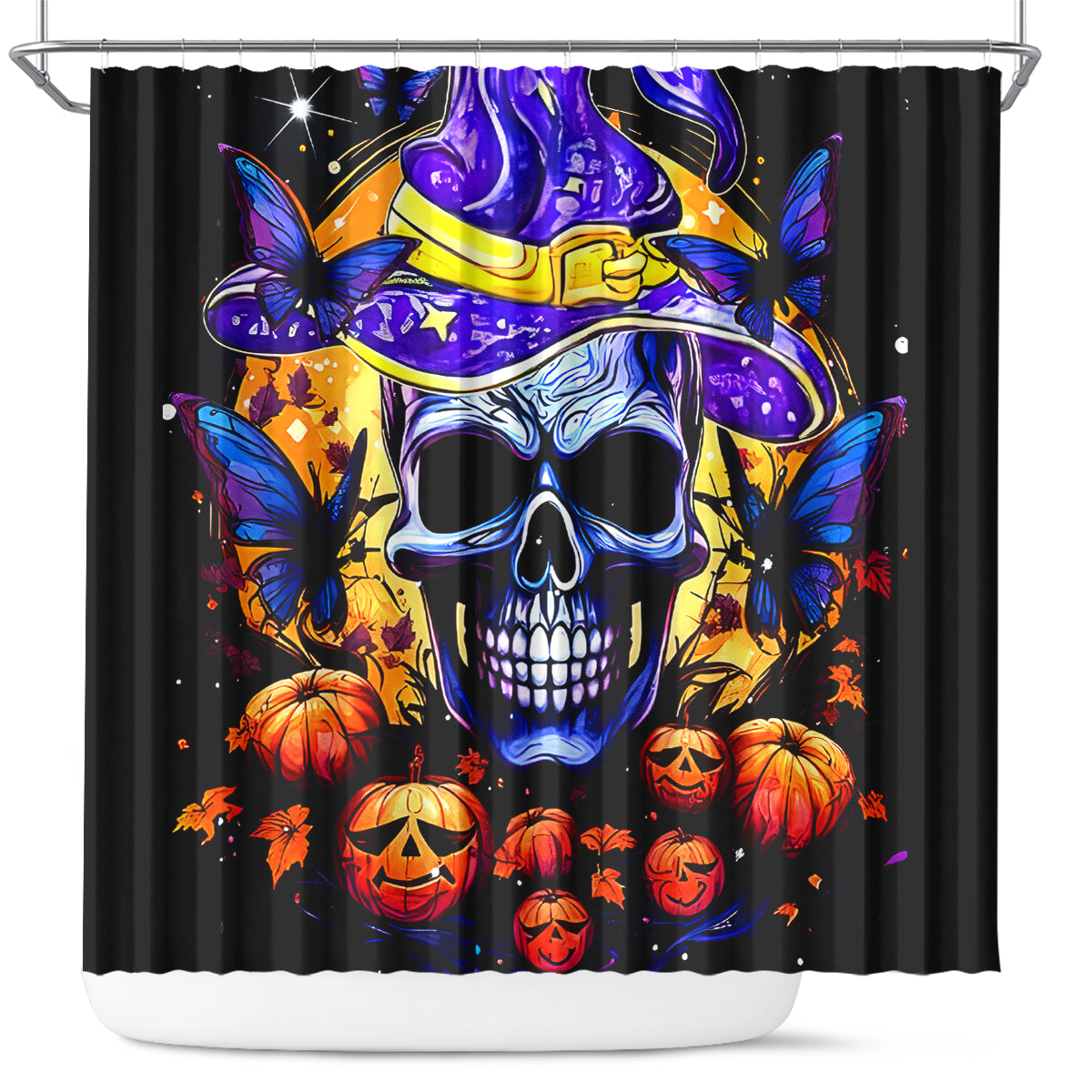 Halloween Skull Shower Curtain Please Excuse My Resting Witch Face