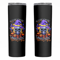 Halloween Skull Skinny Tumbler Please Excuse My Resting Witch Face - Wonder Print Shop