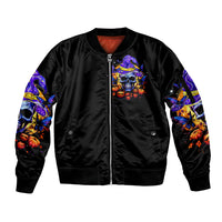 Halloween Skull Sleeve Zip Bomber Jacket Please Excuse My Resting Witch Face - Wonder Print Shop