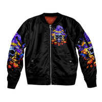 Halloween Skull Sleeve Zip Bomber Jacket Please Excuse My Resting Witch Face - Wonder Print Shop