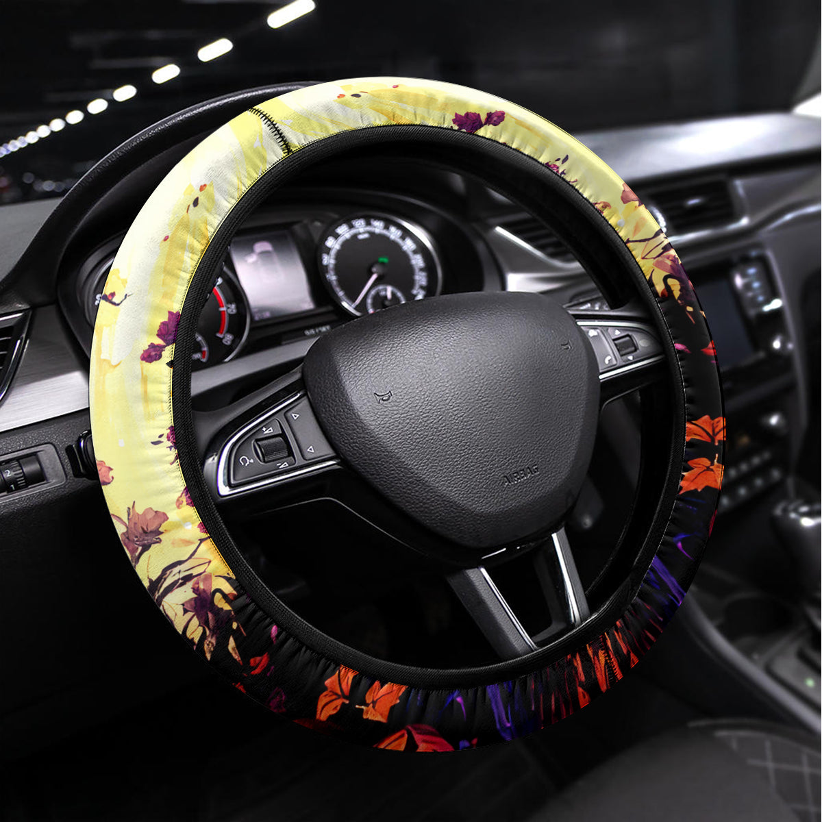 Halloween Skull Steering Wheel Cover Please Excuse My Resting Witch Face - Wonder Print Shop
