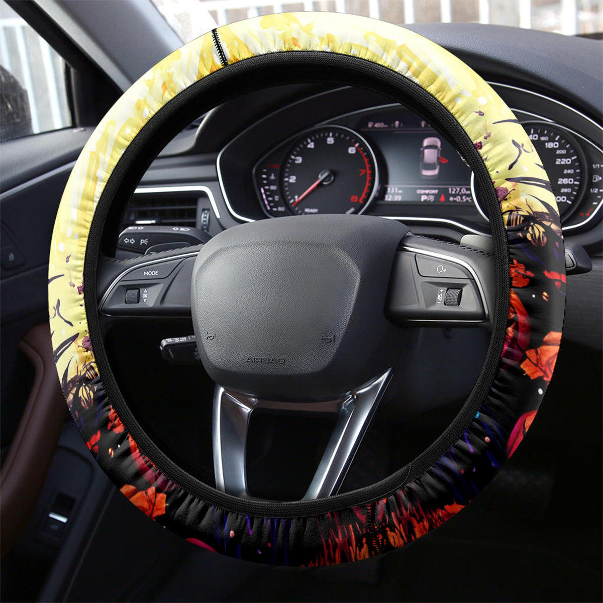Halloween Skull Steering Wheel Cover Please Excuse My Resting Witch Face - Wonder Print Shop