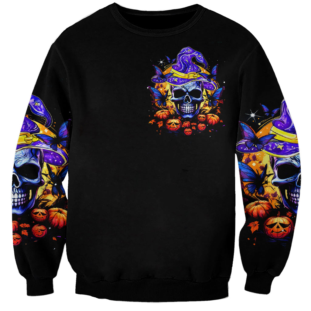 Halloween Skull Sweatshirt Please Excuse My Resting Witch Face - Wonder Print Shop