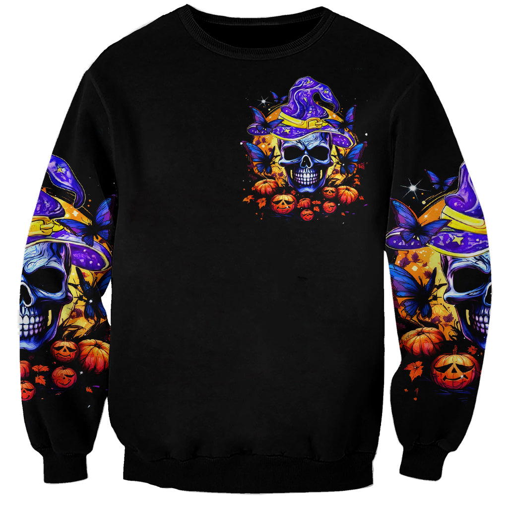 Halloween Skull Sweatshirt Please Excuse My Resting Witch Face - Wonder Print Shop