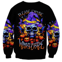 Halloween Skull Sweatshirt Please Excuse My Resting Witch Face - Wonder Print Shop