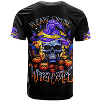 Halloween Skull T Shirt Please Excuse My Resting Witch Face - Wonder Print Shop